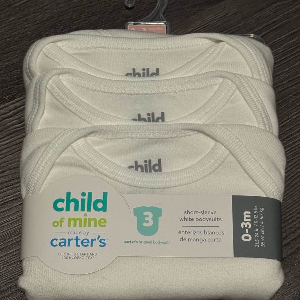 Carter's Child of Mine White Bodysuits